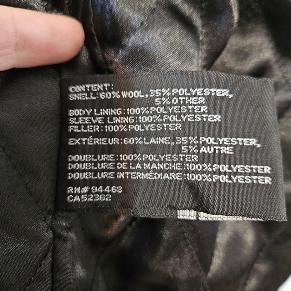 Claiborne Outerwear Men's Large Black Wool Zip-up Coat - Picture 7 of 11